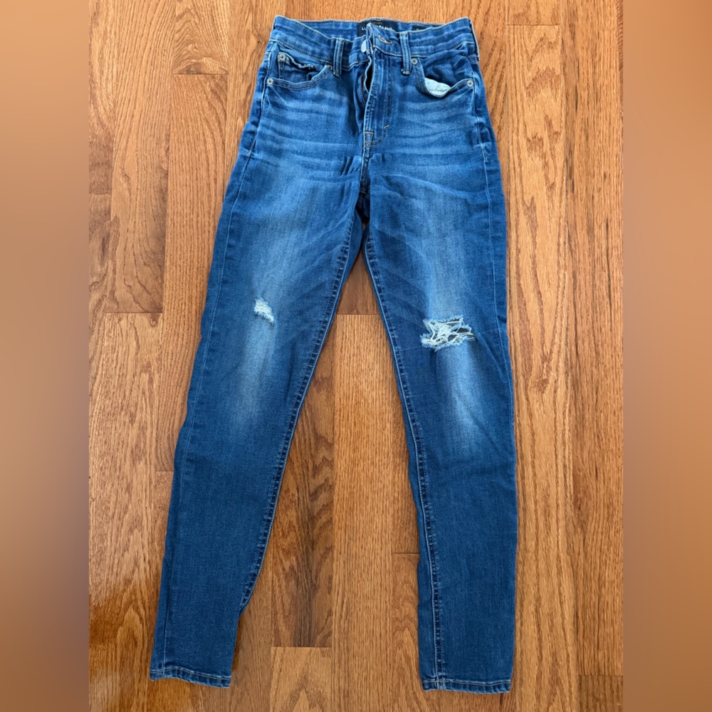 Lucky Brand Women's Distressed Blue Skinny Jeans
